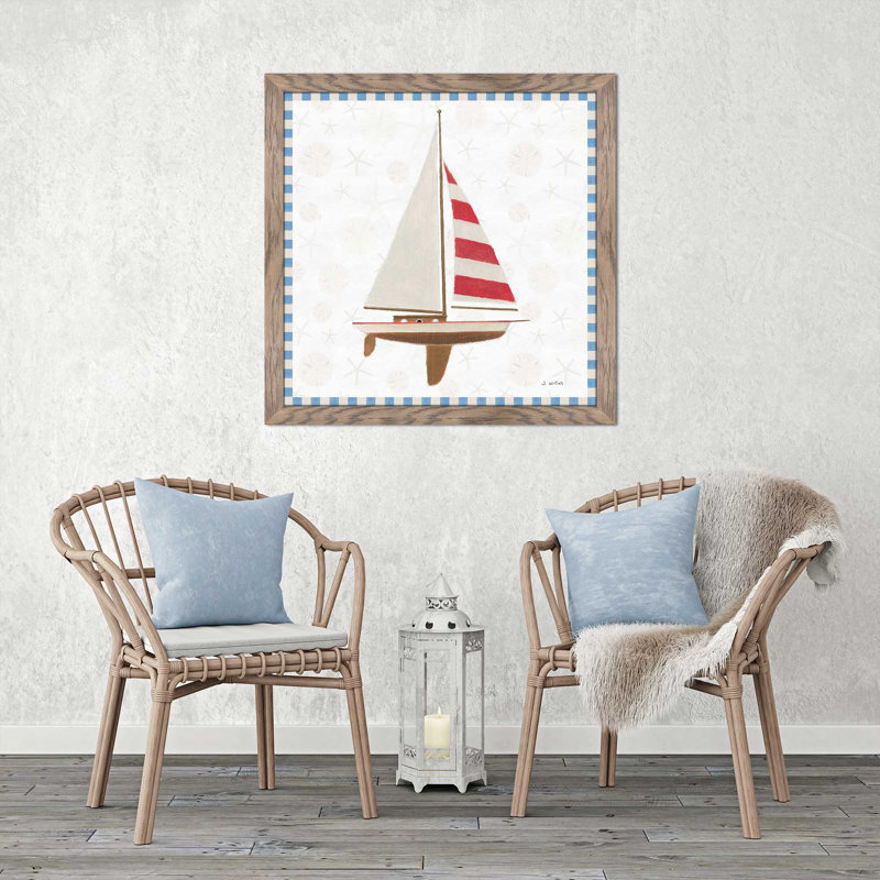 «Beach Days IV», reproduction de peinture acrylique, H 21,5 po x l 21,5 po x P 0,75 po, Cadre taupe délavé