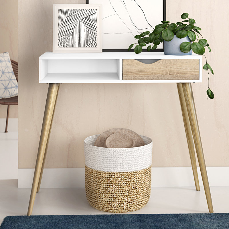 Havana 270.76cm Console Table, White/Oak