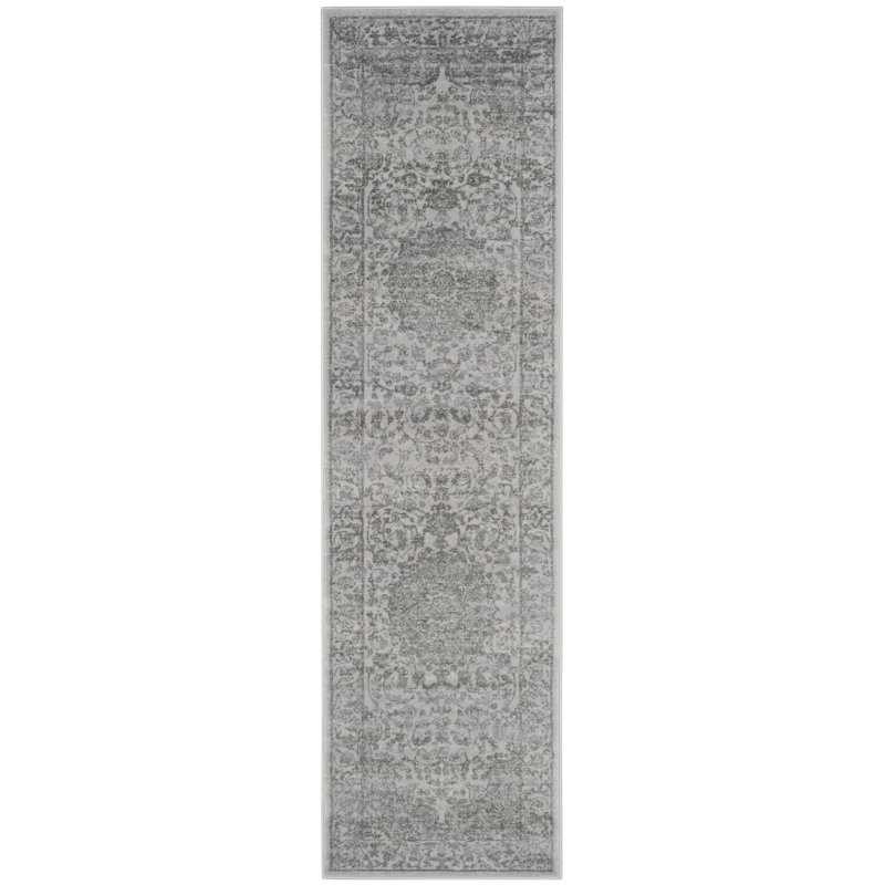 Overholt Oriental Cream/Dark Gray Area Rug, Runner 2'3" x 12'