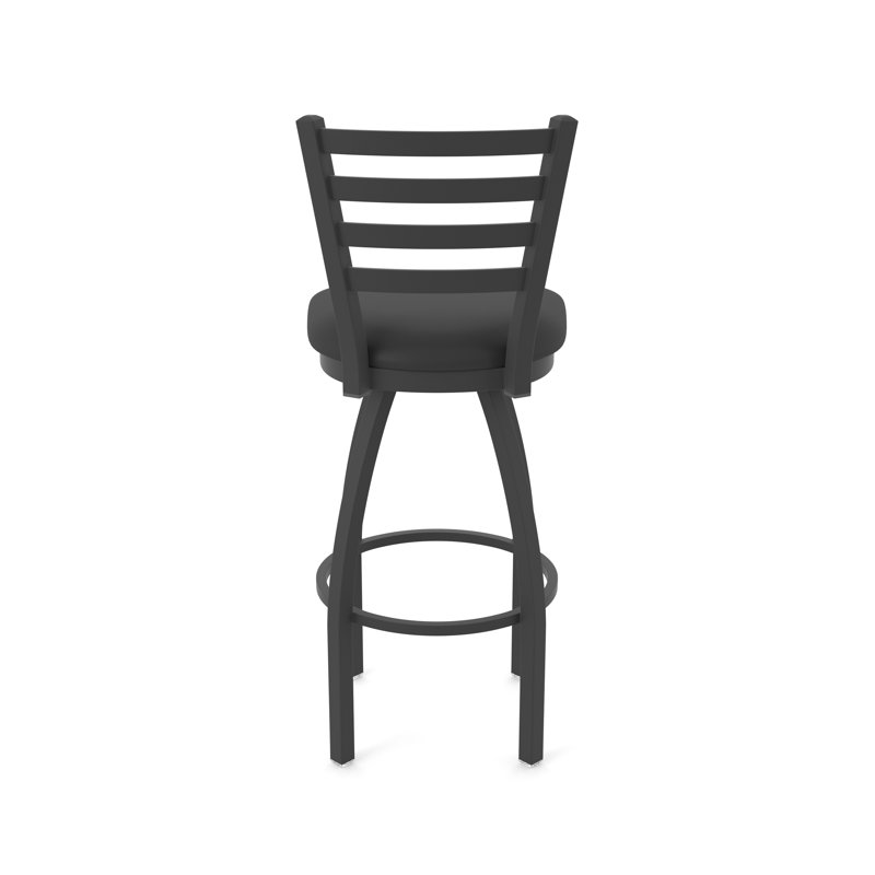Tabouret pivotant Jackie, Vinyle - vinyle noir, Noir froissé, Très grand (siège d'une hauteur de 36 po)