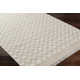 Lavande Checkered Wool Area Rug in Tan/Ivory