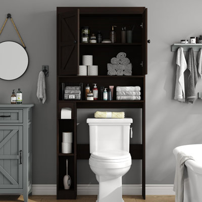 32.3''W Over The Toilet Storage Cabinet with Barn Doors