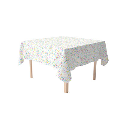 Rectangular Tablecloth, 100% Cotton, Sprinkles On White