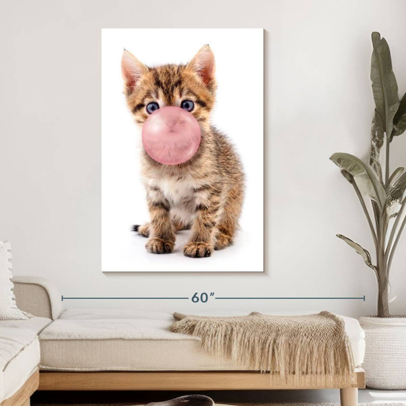 " Bubble Gum Kitten ", 32" H x 48" W x 1.25" D