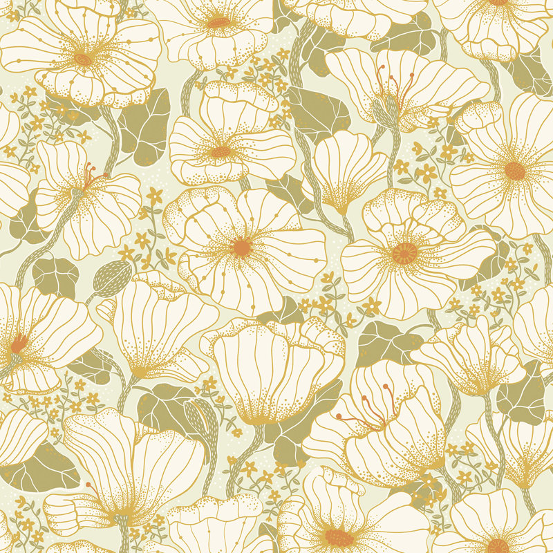 Cahterine 10.05m x 53cm Wallpaper Roll, Gold