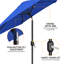 Parasol de marché 9 pi avec bouton-poussoir inclinable et manivelle, bleu royal-492635489