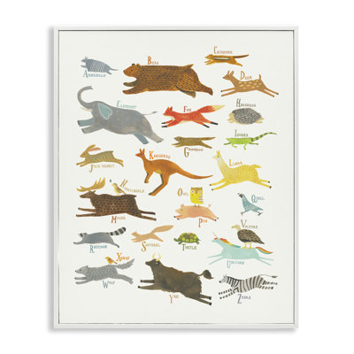 Wild Animals Alphabet Framed Giclee Art by Irene Chan