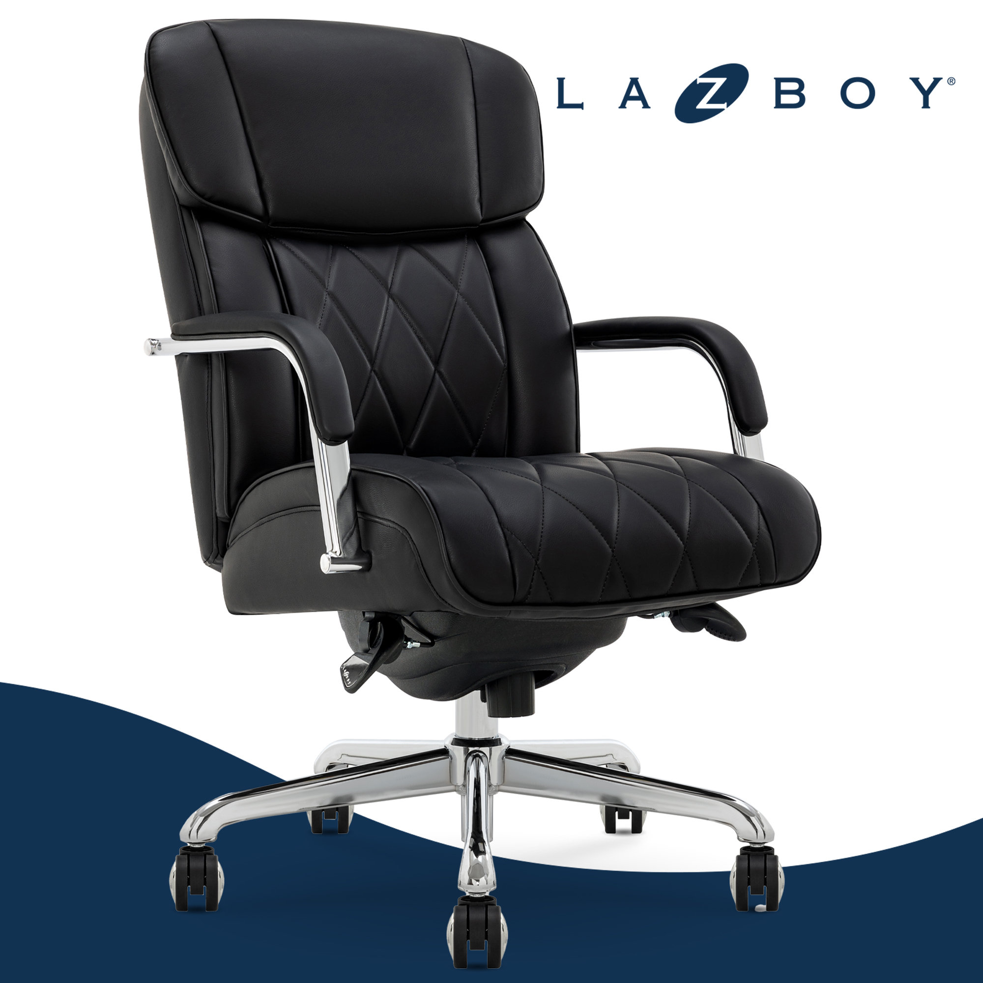 La-Z-Boy Symphony Executive Office Chair, Diamond-Tufted Seat and