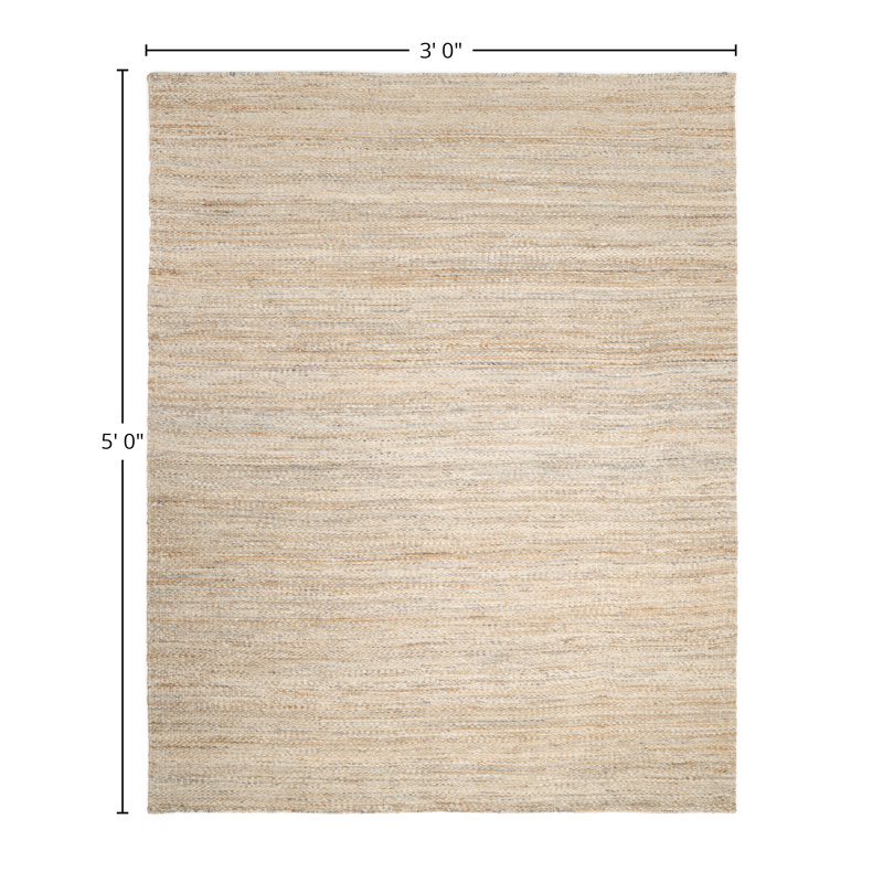 Lee Tencel Geometric Area Rug in Brown, Rectangle 3' x 5'