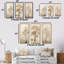 Arbre africain africain minimaliste - ensemble de 3 reproductions d'art sur toile-60896071-60896069