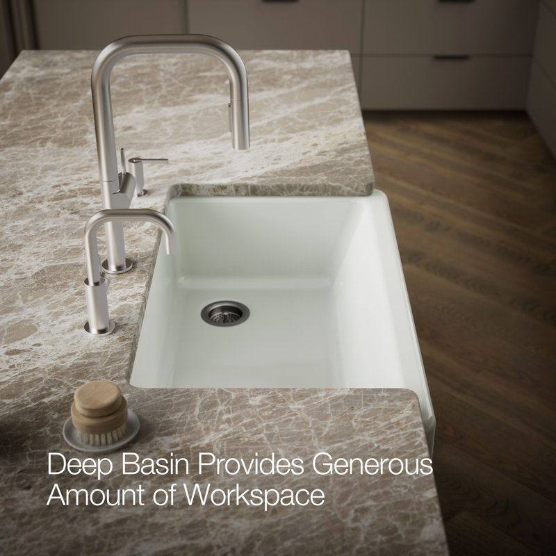 Whitehaven® Self-Trimming 36" L x 22" W Farmhouse Kitchen Sink, Sea Salt