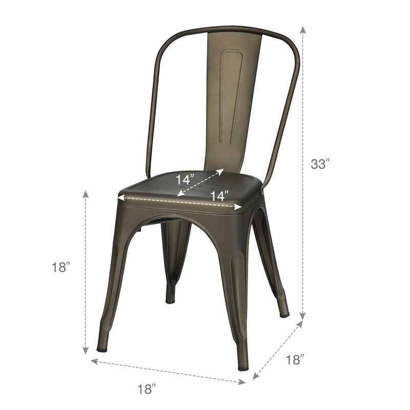 Ineisha Side Chair, Gun Metal