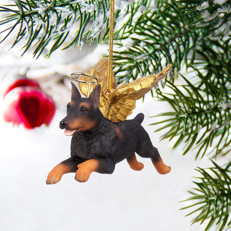 Doberman Dog Angel Holiday Ornament