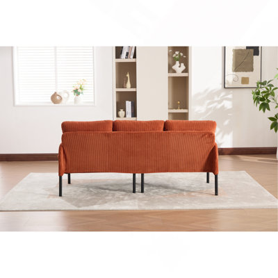 Causeuse surdimensionnée, canapé à deux places moderne et moelleux, canapé rembourré en velours côtelé, canapé de chambre confortable avec pieds en métal et poches latérales, idéal pour le salon, la chambre à coucher, le dortoir, un appartement