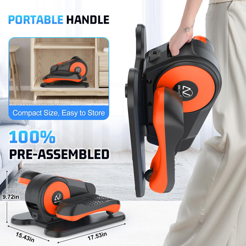 Under Desk Elliptical, Electric Leg Exerciser With Remote Control And 12 Adjustable Speeds