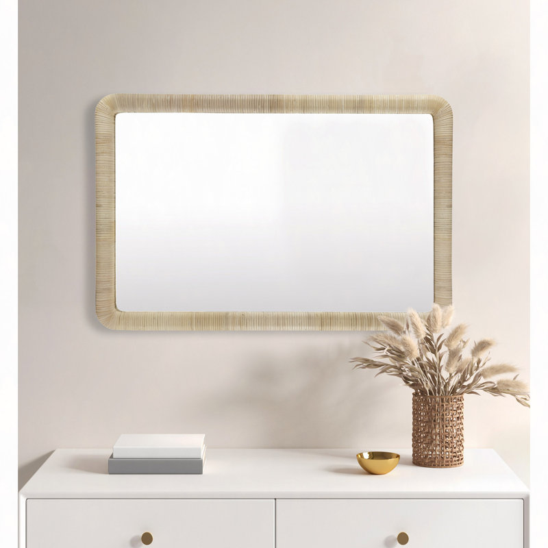 Natural Rattan Rectangle Wall Mirror