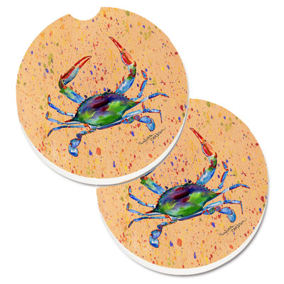 Ceramic Round 2 Piece Car Coaster Set