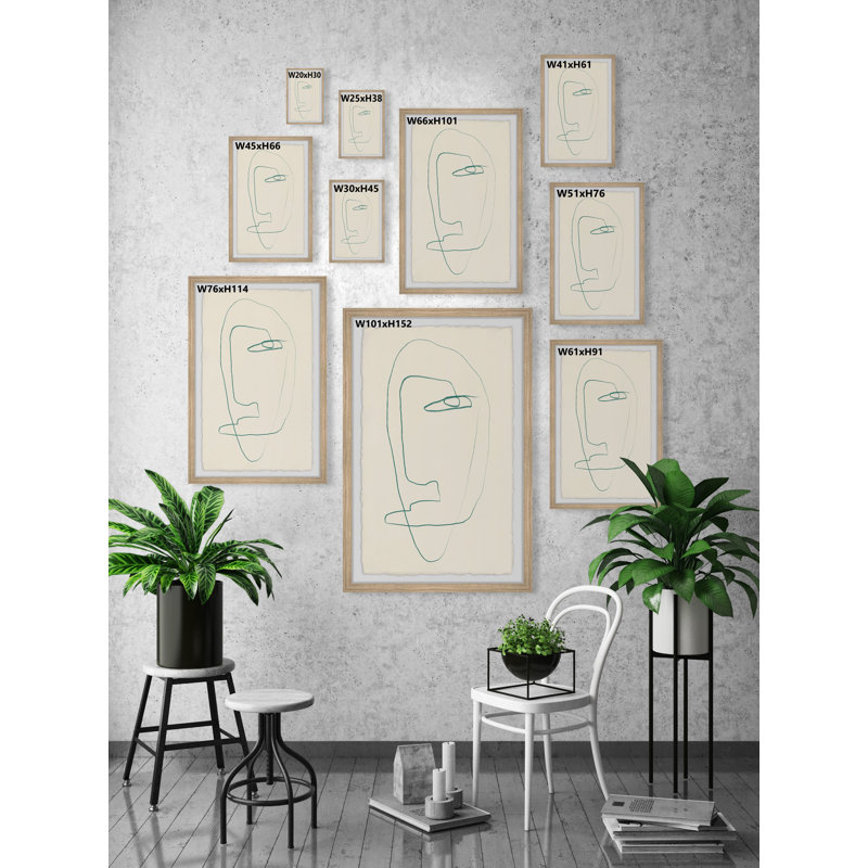 Moody Face - Single Picture Frame Print, 45cm H x 38cm W x 3.81cm D