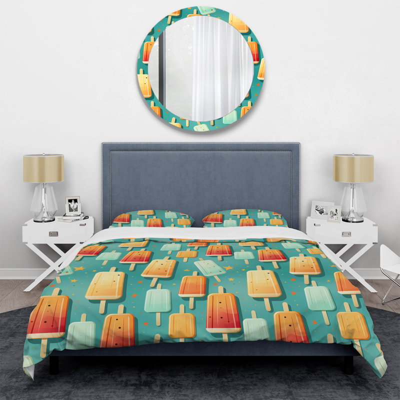 Popart Popsicle Parade II Duvet Cover, King Duvet Cover + 2 King Shams