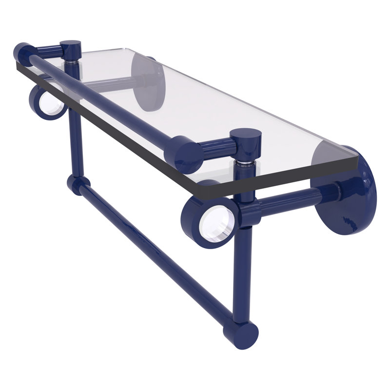 Tablette flottante avec barre à serviettes Clearview, H 6,7 po x l 16 po x P 5,8 po, Bleu méditerranéen