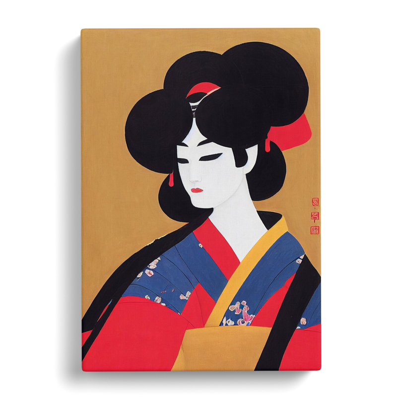 Artistic Geisha No.1 - Wrapped Canvas Print, Wrapped Canvas, 50cm H x 35cm W x 3cm D