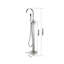 Robinet de baignoire autoportant à poignée simple classique avec douche à main-111704768