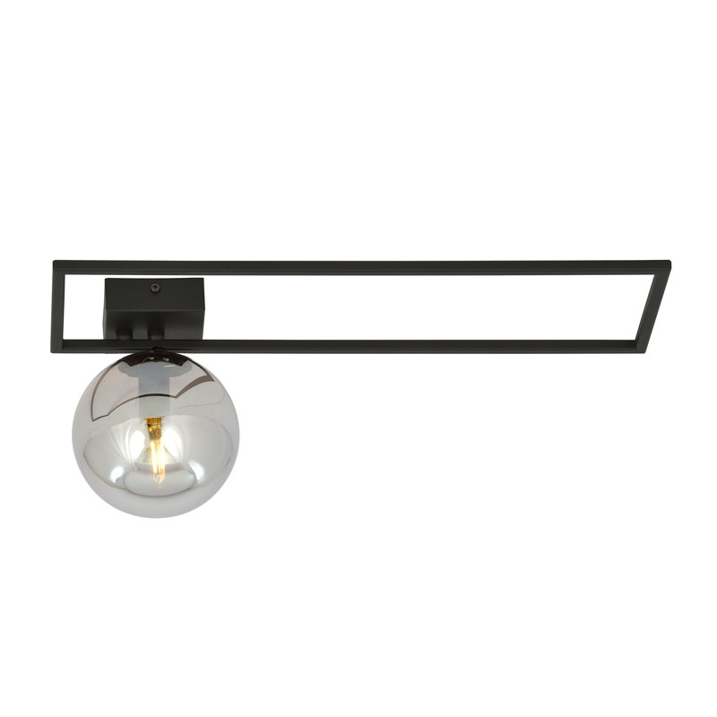 Appiah Glass Flush Mount, 12cm H x 50cm W x 20cm D, Graphite