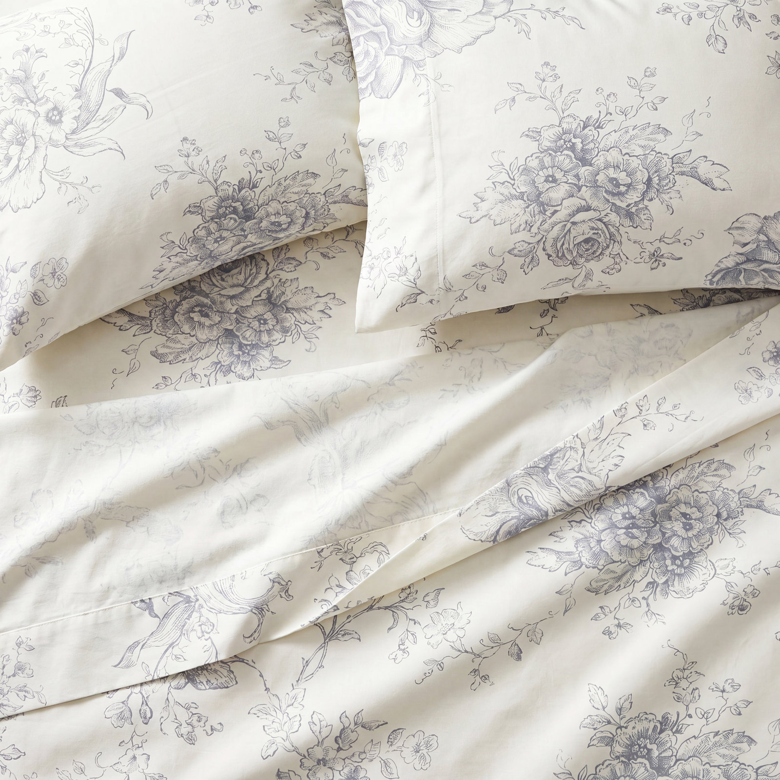 Benedictine Cotton Sheet Set, Gray, King