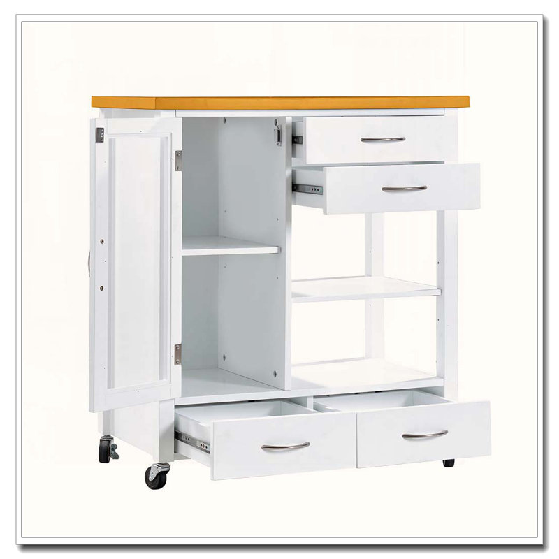 Chariot pour îlot de cuisine 31 "avec armoire vitrée
