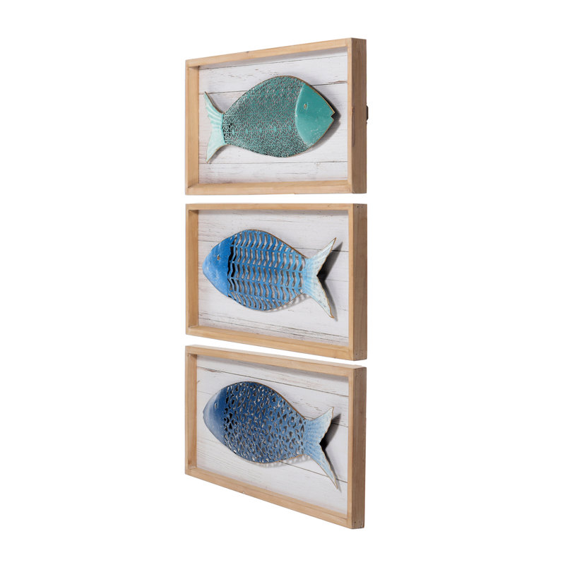 Ensemble de 3 panneaux muraux en bois