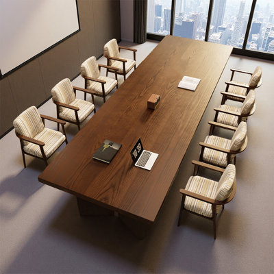 Simple Rectangular Solid Wood Conference Table