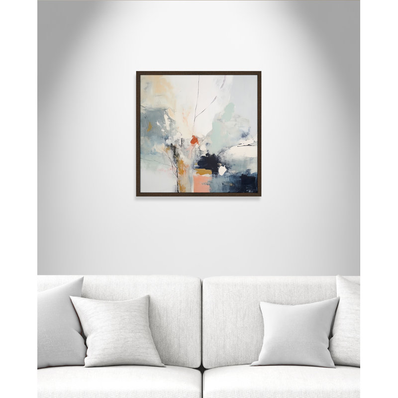 «Ethereal Blue Beats II» par Irena Orlov, L 23,5 po x H 23,5 po, Impression encadrée, Walnut Woodgrain