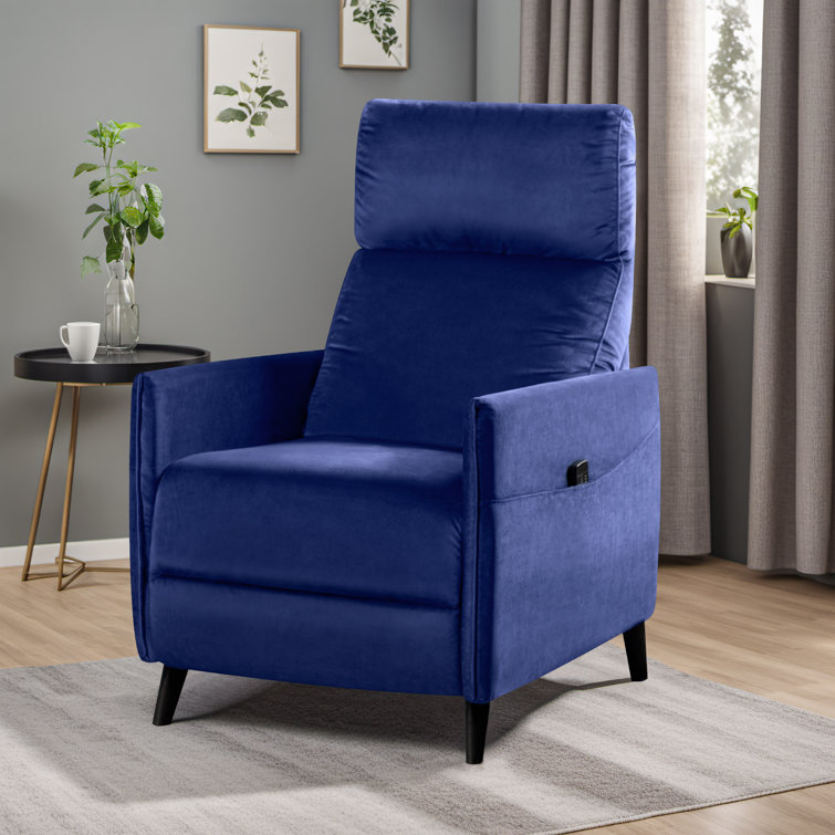 27" Wide Velvet Manual Home Theater Recliner with Massage Function