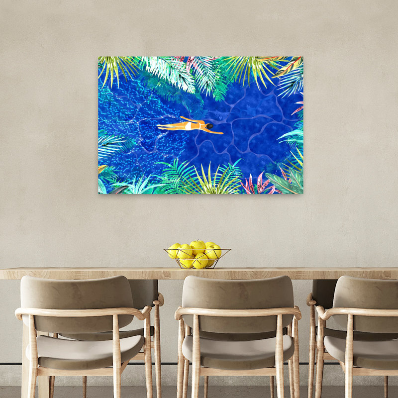 Art contemporain, paysage de forêt abstrait audacieux, H 24 po x l 36 po