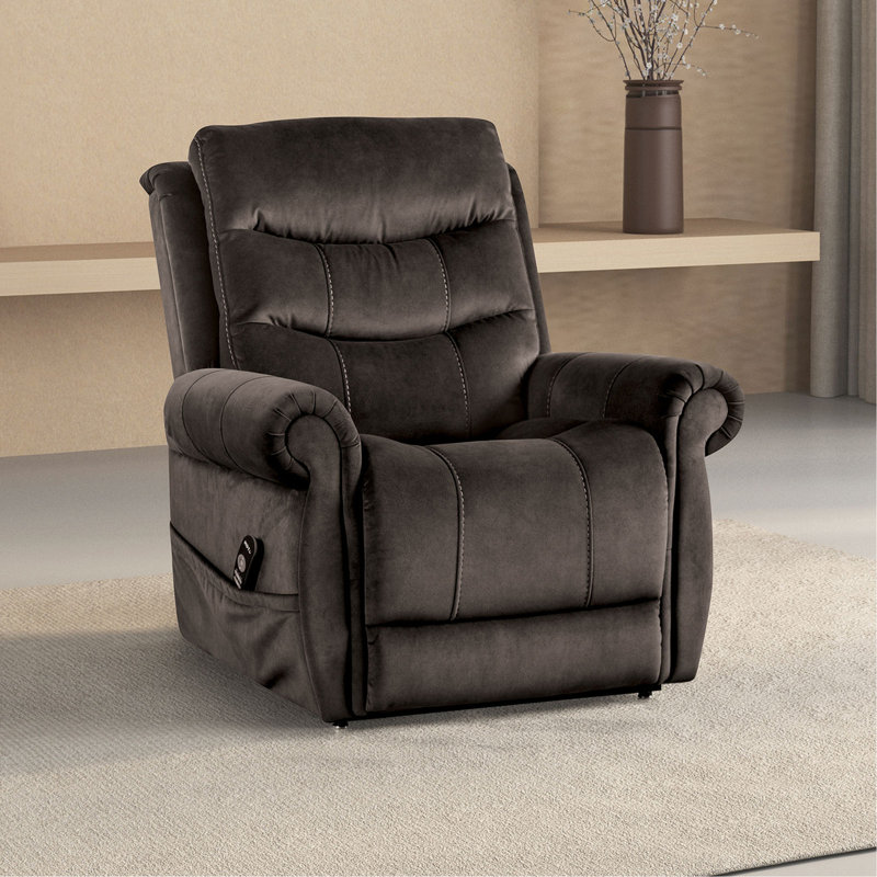 Fauteuil relevable de style transitionnel gris foncé