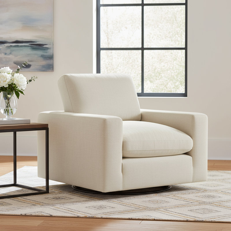 Fauteuil pivotant rembourré 35,4 po Asher, Lin Performance Effie