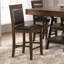 Chaise de comptoir rembourrée en noyer Dewey (ensemble de 2)