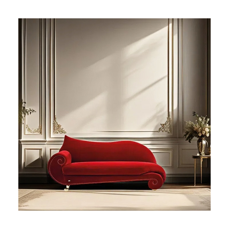 Chaise longue élégante paresseuse rétro, Orienté à gauche (vu de face)