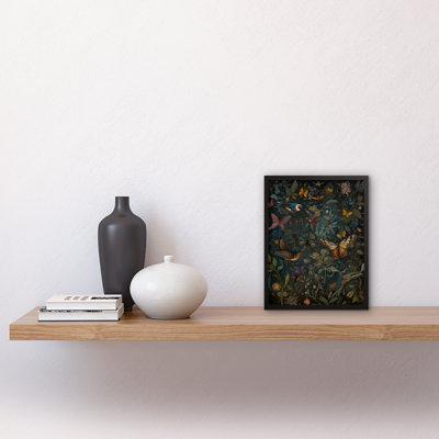 Wyanet William Morris Style Plants Birds And Butterflies - Single Picture Frame Print