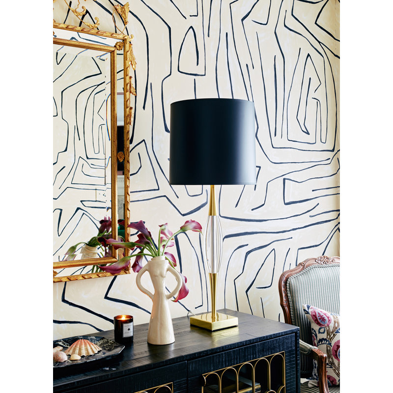 Juno Buffet Table Lamp, Black Opaque