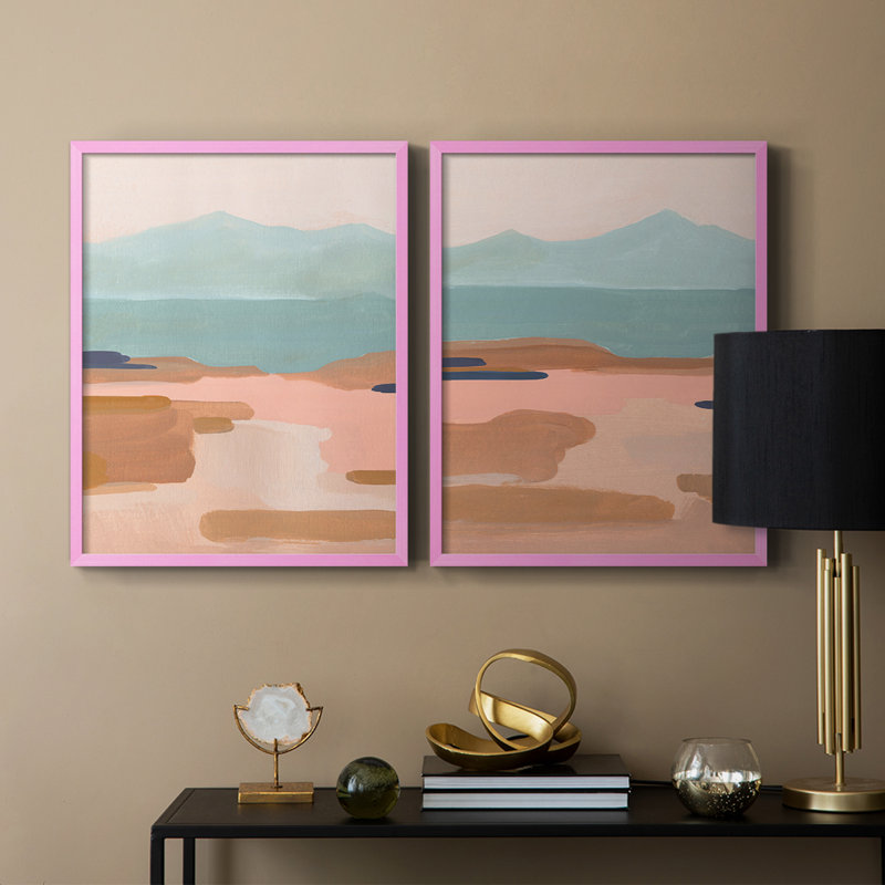 «Desert Sunrise I», reproduction encadrée de qualité supérieure - prête à être accrochée - aucun clou requis - aucun clou requis