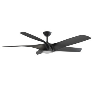 Ventilateur de plafond en nickel satiné TITUS 60 avec lumière DEL et télécommande - Moteur à courant continu écoénergétique