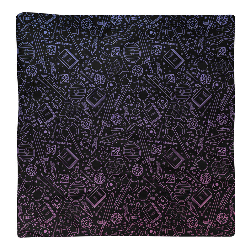 Serviette en coton à motif rpg lines, H 0,1 po x l 22 po x P 22 po, Bleu / dégradé rose, Sergé de polyester