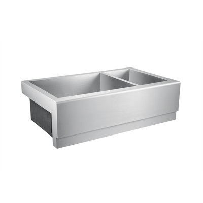 Caprice 33'' L Double Bowl Stainless Steel Kitchen Sink