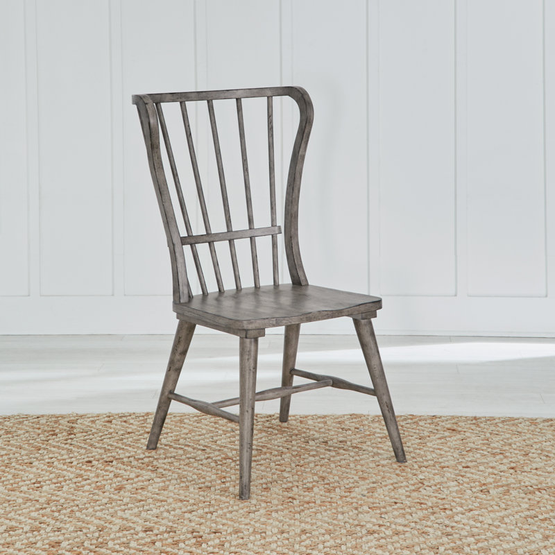 Chalita Trestle Dining Set with Rectangular Table, 5 Pieces: Table, 4 Chairs, Brown/Gray, Gray