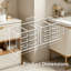 Organisateur de salle de bain en aluminium avec 4 fentes, support mural auto-adhésif pour brosse à dents, rasoir, peigne et articles de toilette, avec trous de drainage et passe-câble