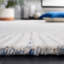 Tapis bleu / ivoire en laine / coton touffeté à la main Antonitte-342054922