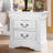 2 Drawers Solid Pine Nightstand In White Finish