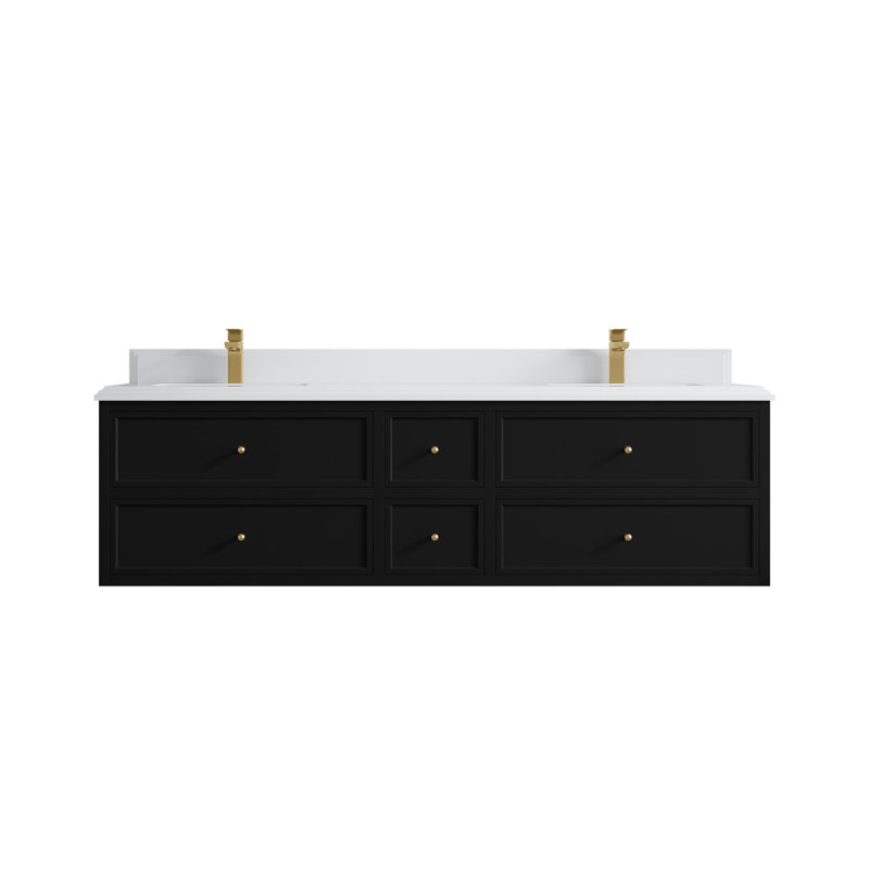 Meuble-lavabo double 72 po Roswell, Blanc