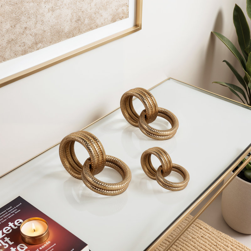 Set Of 3 6/7/10" Dillingham Metal Gold Rings